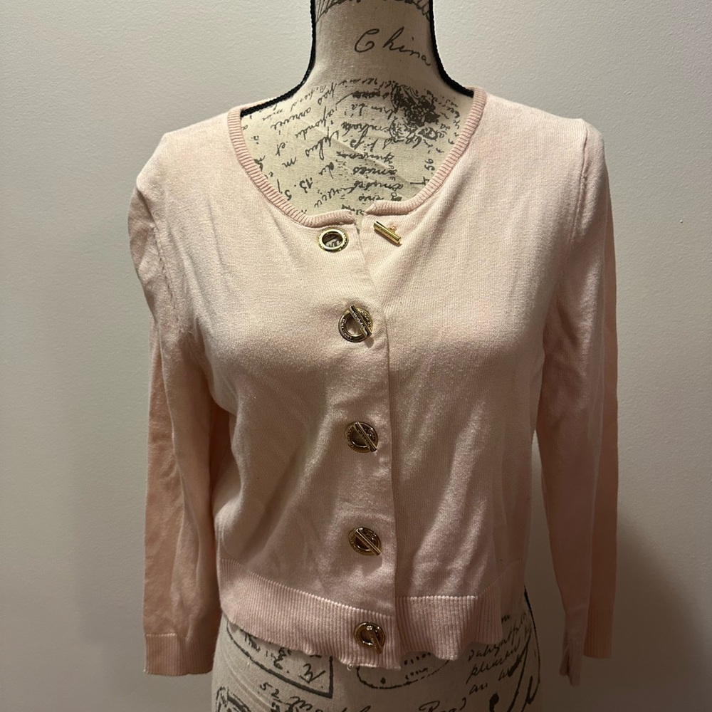 Calvin Klein Light Pink Button-Up sweater size Medium